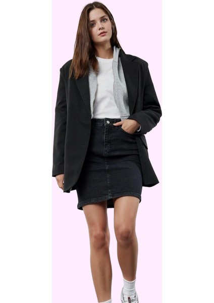 Kadın Denim Mini Etek Yüksek Bel Kemerli Casual Günlük Kombinler Yaz Aylarının Vazgeçilmezi fiyatları