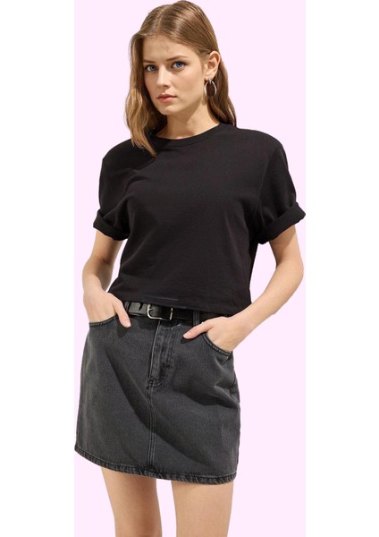 Kadın Denim Mini Etek A Line Kalıp Pamuk Günlük Şıklık Hafta Sonu Yaz Aylarının Vazgeçilmezi