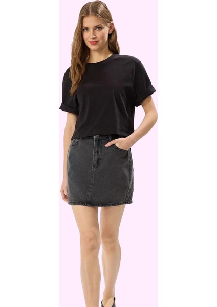 Kadın Denim Mini Etek A Line Kalıp Pamuk Günlük Şıklık Hafta Sonu Yaz Aylarının Vazgeçilmezi fiyatları