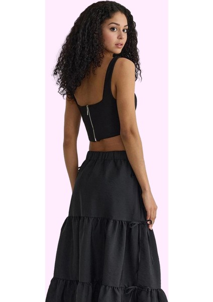 Kadın Günlük Maxi Etek Rahat Paraşüt Kumaş A Line Modern Tasarım Yaz Aylarının Vazgeçilmezi modelleri