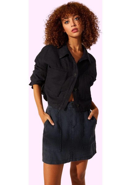 Kadın Keten Mini Etek Renk Dokuma Kumaş Cep Detaylı Yazlık Günlük Kullanım Kaliteli Malzeme fiyatları