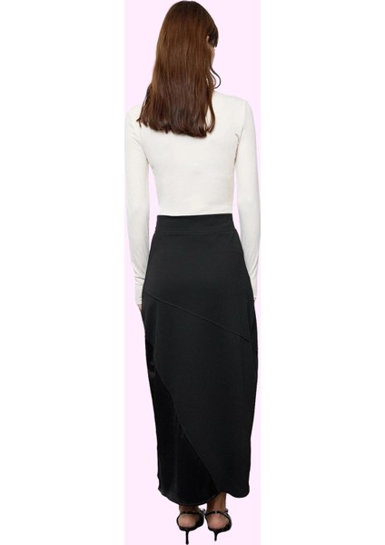 Kadın Ramadan Koleksiyonu Örme Kalem Etek Saten Detaylı Midi Boy Yaz Aylarının Vazgeçilmezi modelleri