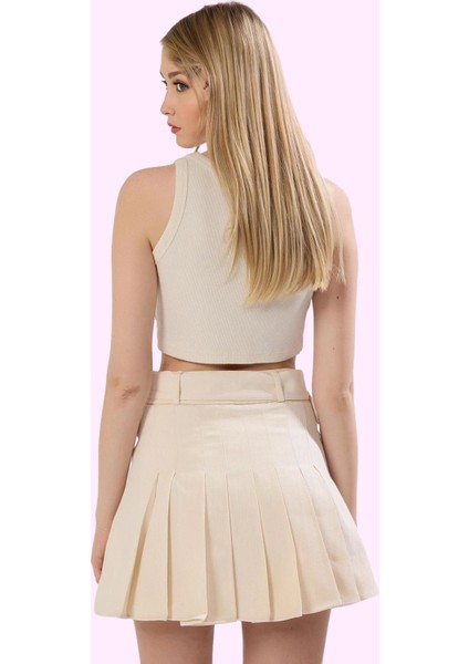 Yazlık Kadın Mini Etek Renk Pamuk Gabardin Kumaş Yüksek Bel Kloş Yaz Aylarının Vazgeçilmezi modelleri