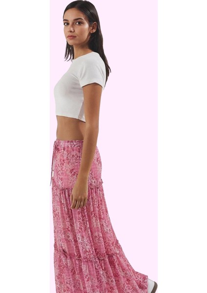 Kadın A Line Skater Maxi Etek Tül Kumaş Çiçekli Desen Yazlık Günlük Kullanım Modern Tasarım fiyatları