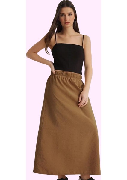 Kadın Dokuma Midi Etek Casual Günlük Stil Melfi Kaliteli Malzeme Yaz Aylarının Vazgeçilmezi modelleri