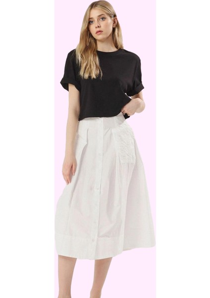 Kadın Yazlık A Line Maxi Etek Terrycotton Dokuma Kumaş Günlük Kullanım Yaz Aylarının Vazgeçilmezi