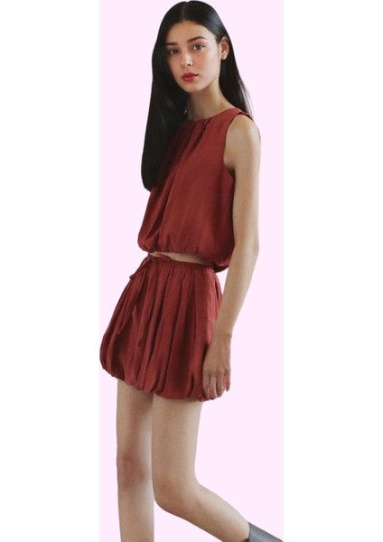 Yazlık Kadın Mini Etek Modal Polyester Melfi Dokuma Balon Yüksek Bel Yaz Aylarının Vazgeçilmezi fiyatları