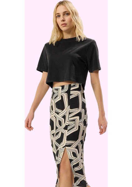 Kadın Yazlık Etnik Desenli Viskoz Midi Etek Casual Günlük Kombinler Yaz Aylarının Vazgeçilmezi fiyatları