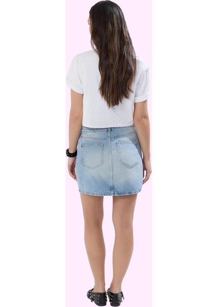 Kadın Denim A Line Yüksek Bel Mini Etek Pamuk Yazlık Günlük Kullanım Yaz Aylarının Vazgeçilmezi modelleri