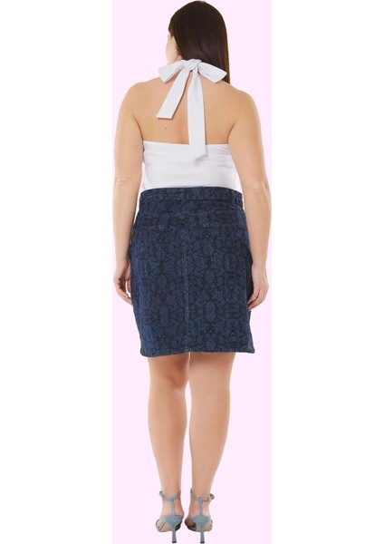 Kadın Büyük Beden Etnik Desenli Denim Mini Etek Yüksek Bel Konforlu Günlük Kaliteli Malzeme modelleri