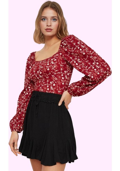 Kadın Bürümcük Dokulu Mini Etek Örme Kumaş Rahat Kesim Yazlık Günlük Kullanım Modern Tasarım fiyatları