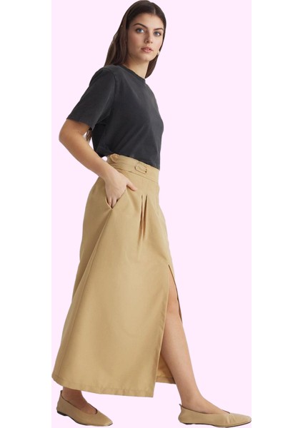 Kadın Günlük Maxi Etek Polyester Gabardin Kumaş Yazlık Hafta Sonu Yaz Aylarının Vazgeçilmezi