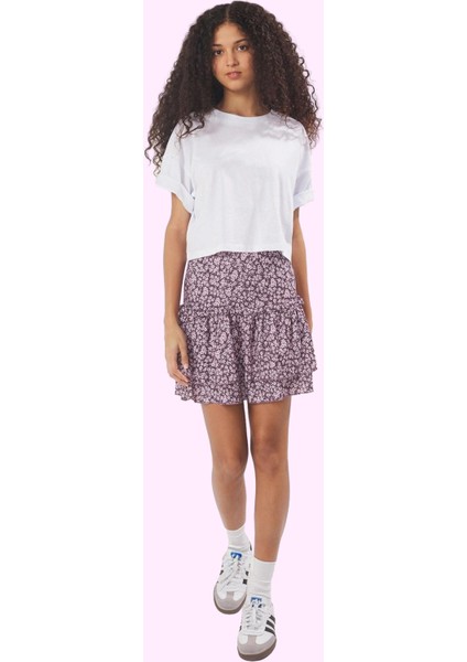 Çiçekli Kadın Mini Etek Polyester Yazlık Casual Skater Kalıp Günlük Kullanım Modern Tasarım fiyatları