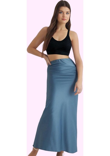 Kadın Günlük Kullanım Maxi Etek Kemer Detayı Nefes Alan Dokuma Kumaş Yaz Aylarının Vazgeçilmezi