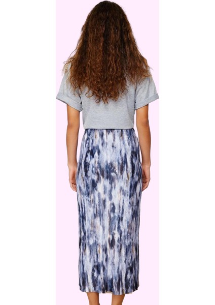 Kadın Örme Maxi Etek Normal Bel Pilise Soyut Desen Günlük Kombinler Yaz Aylarının Vazgeçilmezi modelleri