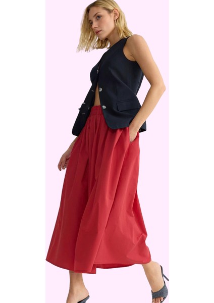 Kadın Maxi Etek Yüksek Bel Kloş Dokuma Kumaş Günlük Stil Hafta Sonu Yaz Aylarının Vazgeçilmezi fiyatları