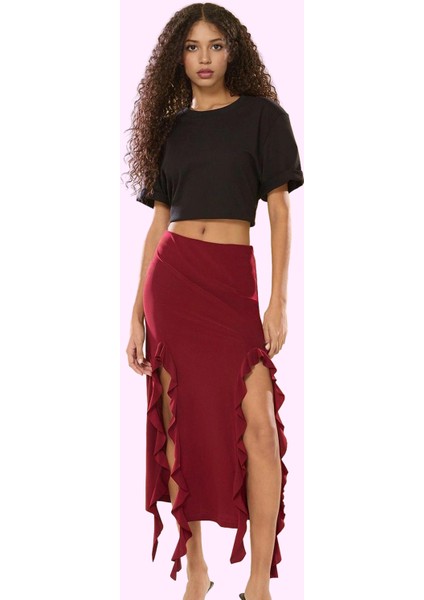 Kadın Yırtmaçlı Maxi Etek Günlük Casual Stil Yüksek Bel Hafta Sonu Yaz Aylarının Vazgeçilmezi