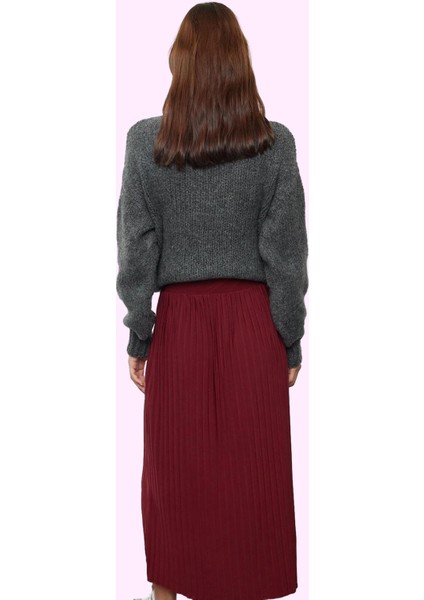 Kadın Yüksek Belli Maxi Etek Örme Kumaş Pilise Detay Yazlık Günlük Kullanım Modern Tasarım modelleri