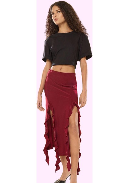 Kadın Yırtmaçlı Maxi Etek Günlük Casual Stil Yüksek Bel Hafta Sonu Yaz Aylarının Vazgeçilmezi fiyatları