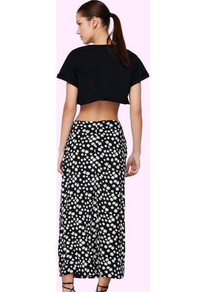 Kadın Papatya Desenli Kemerli A Line Midi Etek Günlük Kombinler Için Viskoz Modern Tasarım modelleri