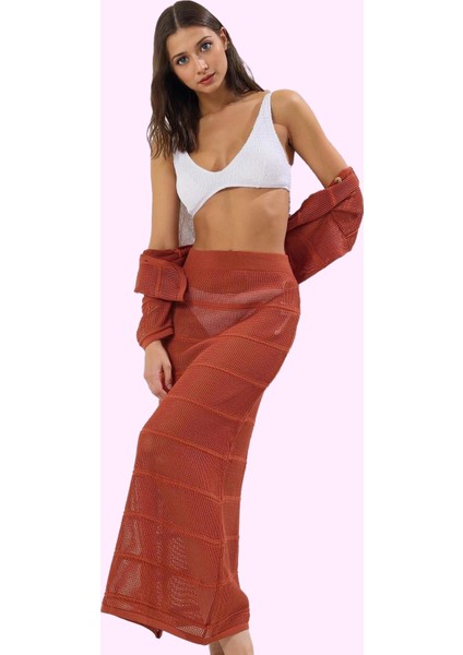 Kadın Plaj Eteği Renk Midi Boy Triko Kroşe Kalem Kalıp Yazlık Günlük Kullanım Modern Tasarım fiyatları