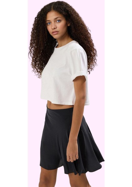 Kadın Modal Örme Mini Etek Rahat Skater Kalıp Günlük Kullanım Hafta Sonu Dayanıklı Malzeme fiyatları