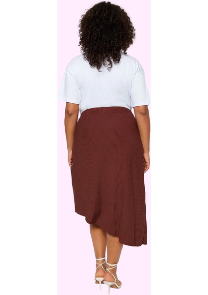 Kadın Örme Etek Midi Boy Casual Anvelop Sarong Yüksek Bel Tasarım Yaz Aylarının Vazgeçilmezi modelleri