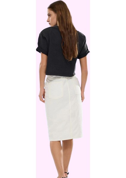 Kadın Midi Denim Etek Kalem Kalıp Pamuklu Günlük Şıklık Hafta Sonu Yaz Aylarının Vazgeçilmezi fiyatları