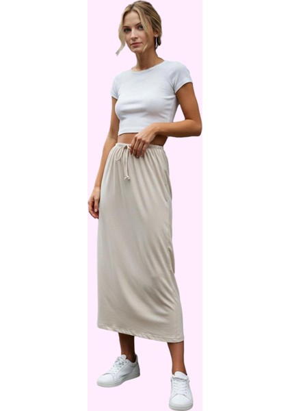 Kadın A Line Maxi Etek Bağlama Detaylı Rahat Yazlık Günlük Stil Yaz Aylarının Vazgeçilmezi