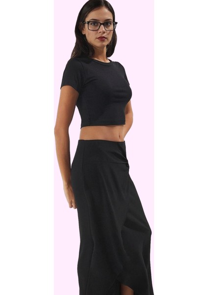 Kadın Sarong Silüetli Midi Etek; Aerobin Kumaş; Günlük Kullanım Yaz Aylarının Vazgeçilmezi fiyatları