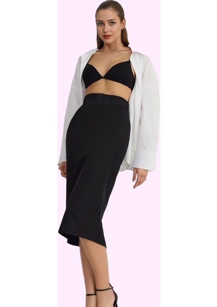 Kadın Finike Dokuma Midi Kalem Etek Yüksek Bel Korse Detay Şık Günlük Kullanım Özel Günler fiyatları