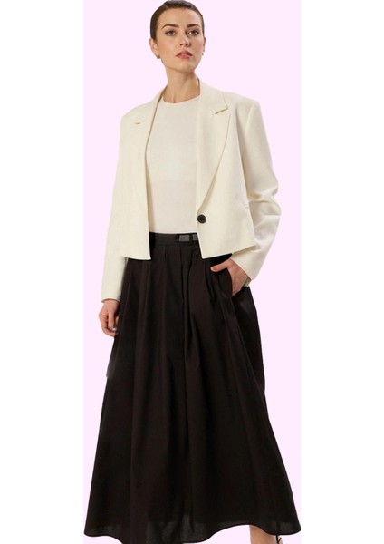 Kadın Maxi Etek Düz Desen A Line Kesim Terrycotton Kumaş Günlük Kullanım Dayanıklı Malzeme