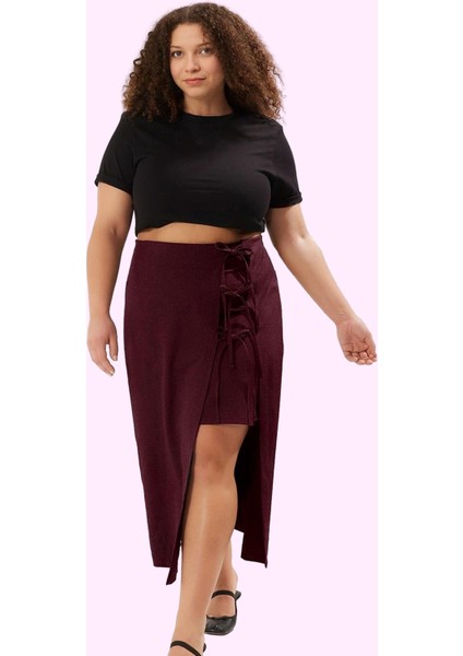 Kadın Saten Dokuma Etek Midi Boy A Line Kesim Casual Günlük Kullanım Yaz Aylarının Vazgeçilmezi