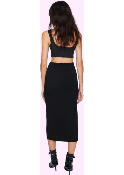 Kadın Örme Kumaştan Maxi Etek Yüksek Bel Kalem Kesim Yazlık Günlük Kullanım Modern Tasarım modelleri