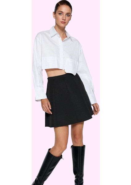 Kadın Yüksek Belli Mini Örme Etek A Line Scuba Kumaş Günlük Stil Yaz Aylarının Vazgeçilmezi