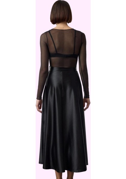 Kadın Şık Saten Etek Maxi Boy Yüksek Bel A Line Günlük Hafta Sonu Yaz Aylarının Vazgeçilmezi modelleri