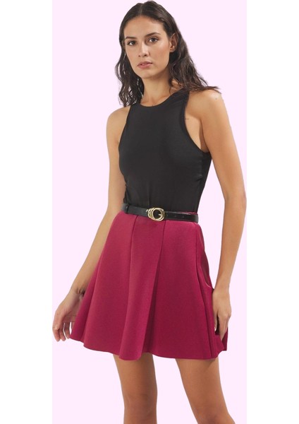 Kadın Yüksek Belli Mini Örme Etek A Line Scuba Kumaş Günlük Stil Yaz Aylarının Vazgeçilmezi