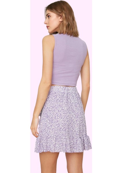 Kadın Skater Mini Etek Polyester Kaşkorse Kumaş Çiçekli Desenli Yazlık Yaz Aylarının Vazgeçilmezi modelleri