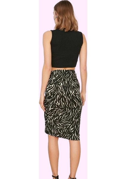 Kadın Baskılı Örme Mini Etek Yüksek Bel Kalem Animal Desenli Yaz Günlük Kullanım Hafta Sonu modelleri