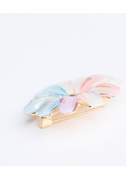 Pembe Renkli Çiçek Figürlü Parlak Taşlı Broş fiyatları