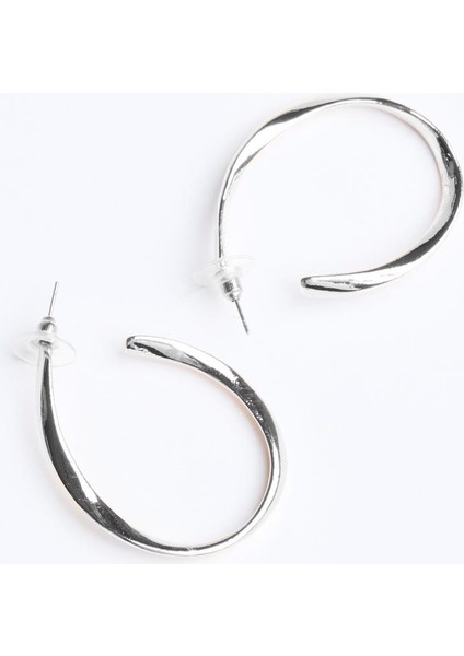 Gümüş Rengi Zarif Yarım Halka Küpe fiyatları