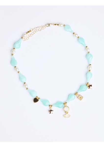 Yeşil Çoklu Charm Detaylı Ayarlanabilir Kolye