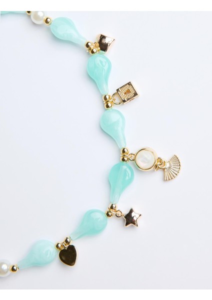 Yeşil Çoklu Charm Detaylı Ayarlanabilir Kolye fiyatları