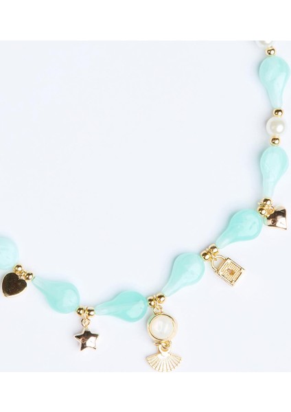 Yeşil Çoklu Charm Detaylı Ayarlanabilir Kolye modelleri