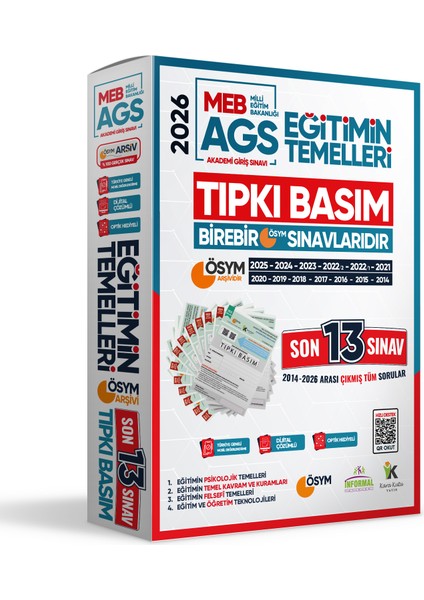 2026 MEB AGS Uyumlu KPSS Eğitim Bilimleri ÖSYM Çıkmış Soru Tıpkı Basım 13'lü Deneme Paketi Çözümlü fiyatları