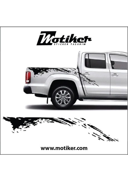 Db Volkswagen Amarok Dökülen Boya Desenli Stıcker Etiket Modeli
