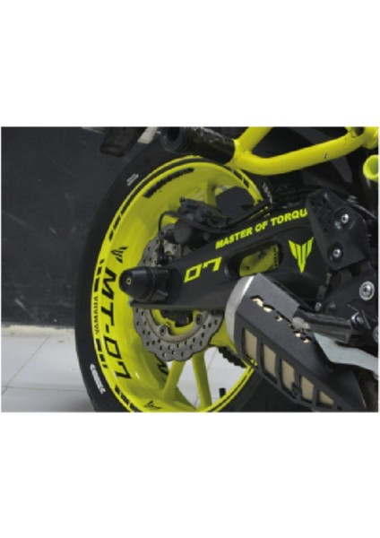 Yamaha Mt-07 Siyah Jant Şerit Stıcker Modeli