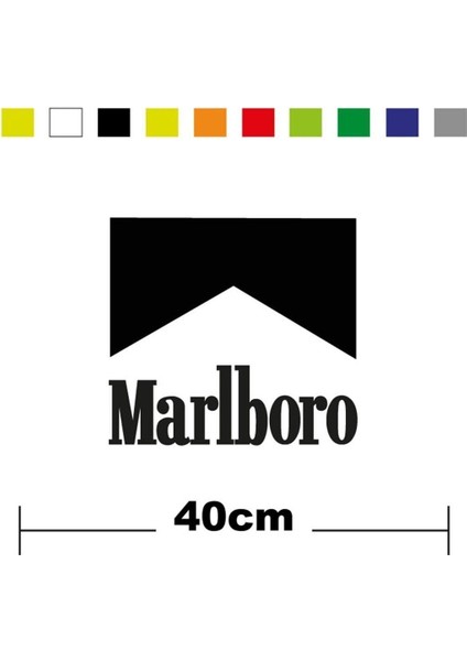 Marlboro Sponsor Marka Tek Renk Sticker Etiket