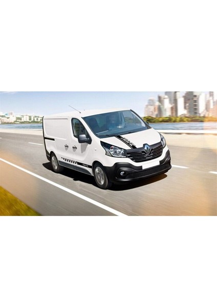 Renault Trafic Ön Kaput ve Yan Kapı Şerit Sticker Etiket Modeli