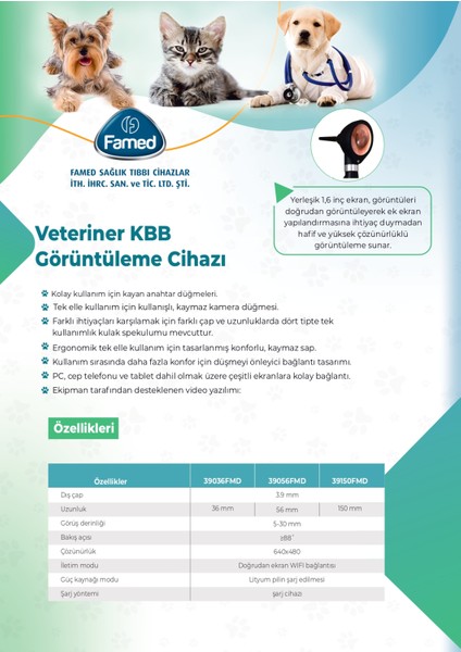 Veteriner Video Otoskop Cihazı